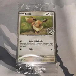 Eevee 133/165 Holiday Calendar 2025 Festive Stamp Promo Pokemon Card SEALED NM - Image 1