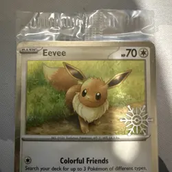 Eevee 133/165 Holiday Calendar 2025 Festive Stamp Promo Pokemon Card SEALED NM - Image 3