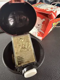Pokemon Burger King 23k Gold Plated Trading Card Mewtwo In Red Box 1999 - Image 1