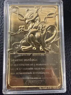 Pokemon Burger King 23k Gold Plated Trading Card Mewtwo In Red Box 1999 - Image 2
