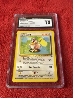 Cgc 10 Base 2-Farfetchd 40/130 Wotc Pokemon Card Gem Mint - Image 5