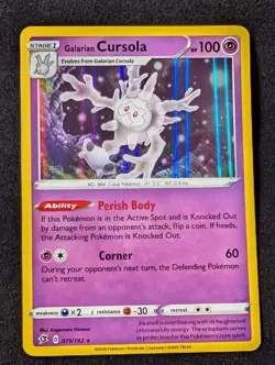 Galarian Cursola 079/192 - Swsh02 Rebel Clash Holo LP Pokemon TCG - Image 1