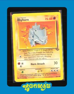 Rhyhorn Jungle Base Set 61/64 Common Pokemon Card - Image 1