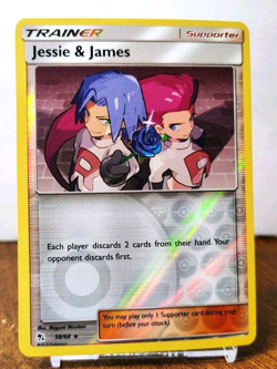 POKEMON JESSIE & JAMES 58/68 REVERSE HOLO RARE HIDDEN FATES NM NEAR MINT - Image 1