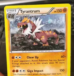 POKEMON TYRANTRUM 62/111 COSMOS HOLO FURIOUS FISTS HEAVY SCRATCHES DAMAGED - Image 5