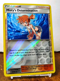 POKEMON MISTY'S DETERMINATION 62/68 REVERSE HOLO HIDDEN FATES LP - Image 1