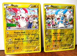 POKEMON PLUSLE 31/111 & MINUN 32/111 REVERSE HOLOS XY FURIOUS FISTS - Image 1