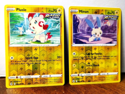 POKEMON PLUSLE 089/264 & MINUN 090/264 REVERSE HOLO FUSION STRIKE - Image 1