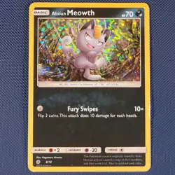 Alolan Meowth 8/12 - McDonald's Collection 2017 - Promo Holo Pokemon Card - MP - Image 1