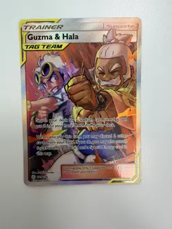 Guzma & Hala 229/236 Full Art Pokemon Cosmic Eclipse Pack Fresh - Image 1