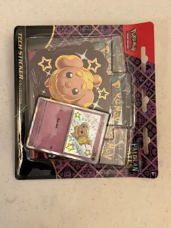 Pokemon Paldean Fates Tech Sticker Collection 3 Booster Pack Blister- Fidough - Image 1