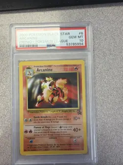 2000 Pokemon Black Star Arcanine Promo #6 Psa 10 Gem Mint - Image 1