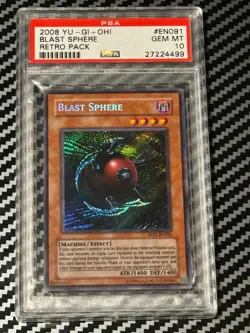 YUGIOH PSA 10 2008 ORIGINAL Blast Sphere RP01-EN091 Secret Rare *4499 - Image 1