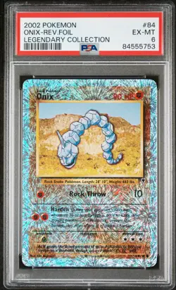 2002 POKEMON LEGENDARY COLLECTION #84 ONIX-REVERSE FOIL PSA 6 - Image 1