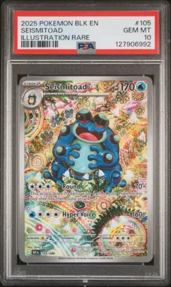 2025 POKEMON BLK EN-BLACK BOLT ILLUSTRATION RARE #105 SEISMITOAD PSA 10 - Image 1
