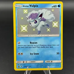 Alolan Vulpix SV8/SV94 Shiny Holo Rare Pokemon Hidden Fates - Image 1