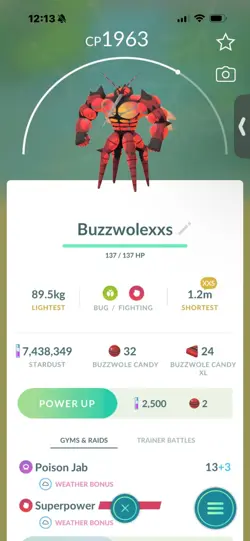 Pokemon Go Ultra Beast Buzzwole ( XXS) ( Normal ) - Image 1