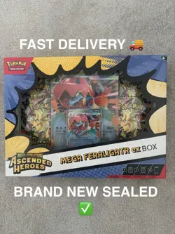 Pokemon TCG - Mega Evolution Ascended Heroes Feraligatr Mega EX Box New & Sealed - Image 1