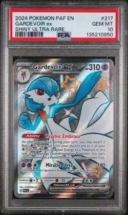 2024 PSA 10 GARDEVOIR EX 217/091 PALDEAN FATES SHINY ULTRA RARE POKEMON - Image 1