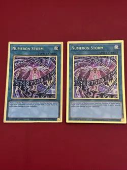 2x Yugioh Numeron Storm MGED-EN051 Premium Gold Rare 1st Edition - Image 1