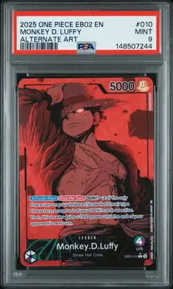 2025 One Piece Eb02 25th Collection- Monkey D. Luffy Alternate Art PSA 9 #010 - Image 1