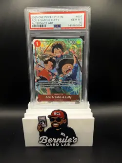 2025 One Piece OP13 #007 Ace & Sabo & Luffy Alternate Art PSA 10 GEM MINT - Image 1