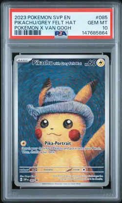Pokemon Svp Black Star Promo Pikachu/Grey Felt Hat Pokemon X Van Gogh PSA 10 - Image 1