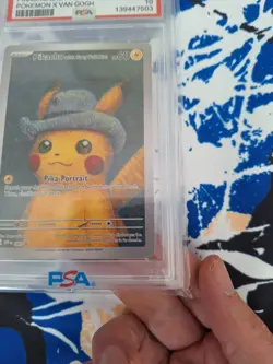Pokemon REPLICA CUSTOM PIKACHU VAN GOGH 2023 FELT HAT PSA 10 Display piece - Image 3