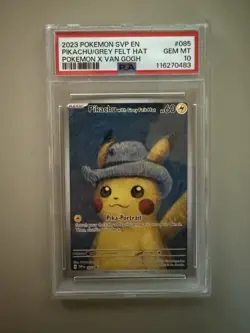 Pokemon Pikachu with Grey Felt Hat Scarlet & Violet Promo Van Gogh #085 PSA 10 - Image 3