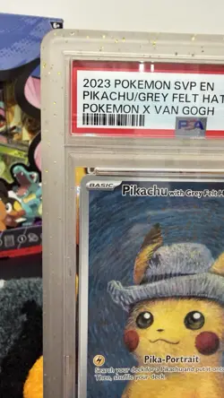 Pokemon Pikachu TCG Van Gogh Museum Promo Grey Felt Hat SVP085 PSA 10 - Image 2