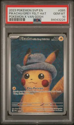 Pikachu with Grey Felt Hat Van Gogh 085 S&V Promo Pokemon PSA 10 Gem Mint - Image 1