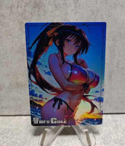 Akeno Himejima Trading Card Waifu Goddess Story Anime Girl holo Karte Manga Full - Image 1