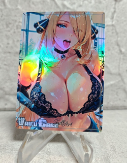 Cynthia Trading Card Waifu Goddess Story Anime Girl holo Karte Manga Full Art - Image 1