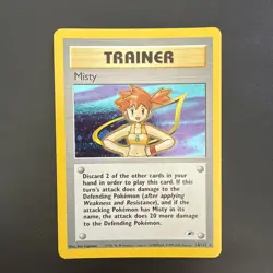 Pokemon TCG Misty Trainer Holo Card 18/132 Gym Heroes Series - Image 1