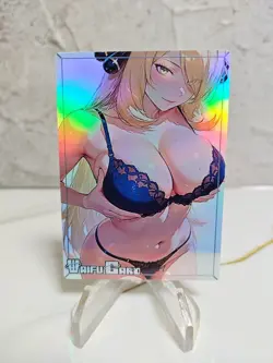 Cynthia Trading Card Waifu Goddess Story Anime Girl holo Karte Manga Full Art - Image 1