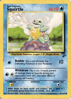 Squirtle 093/130 Base Set 2 Pokemon Card TCG - Image 1