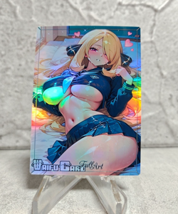 Cynthia Trading Card Waifu Goddess Story Anime Girl holo Karte Manga Full Art - Image 1