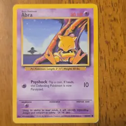 Pokemon Abra Base Set 43/102 English Basic 30 HP Wizards of the Coast Card - Image 1