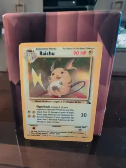 Pokemon TCG Raichu Fossil Holo Card 14/62 WOTC Rare MP Condition - Image 1