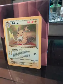 Pokemon TCG Raichu Fossil Holo Card 14/62 WOTC Rare MP Condition - Image 3