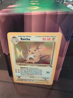 Pokemon TCG Raichu Fossil Holo Card 14/62 WOTC Rare MP Condition - Image 4