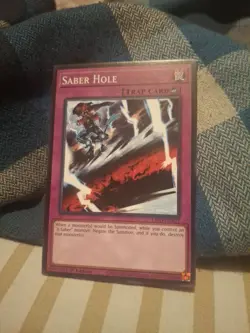 Saber Hole Yu-Gi-Oh! Card Super Rare Unlimited Edition LP-MP - Image 1