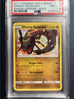 Pokemon Card Shining Rayquaza 56/73 Holo Shining Legends PSA 8 NM-MT - Image 1