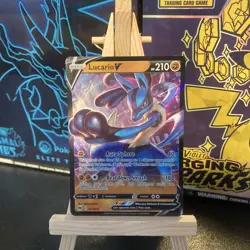 Pokemon Card Lucario V 027/073 Champions Path Half Art Holo Rare Near Mint - Image 1