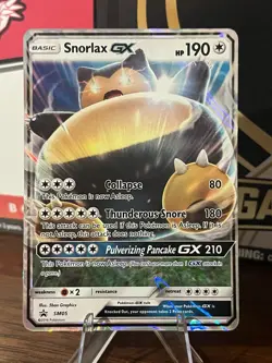 Pokemon Snorlax GX SM05 Full Art Promo Black Star Holo Card - Image 1