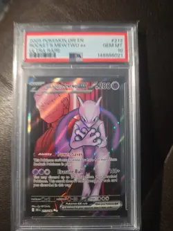 Team Rockets Mewtwo EX Holo Ultra Rare Card 213/182 Sv10 - Image 1