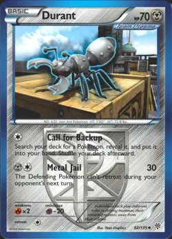 Durant (Team Plasma) 92/135 Uncommon Plasma Storm Lightly Played Pokemon Card - Image 1