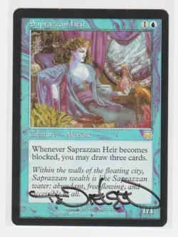 Magic the Gathering ~ Saprazzan Heir ~ LP ~ Masques ~ Signed by Artist - Image 1