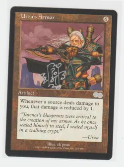 Magic the Gathering ~ Urza's Armor ~ M/NM ~ Urza's Saga ~ Signed by Artist #2 - Image 1