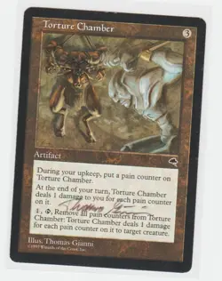 Magic the Gathering ~ Torture Chamber ~ LP ~ Tempest ~ Signed by Artist - Image 1